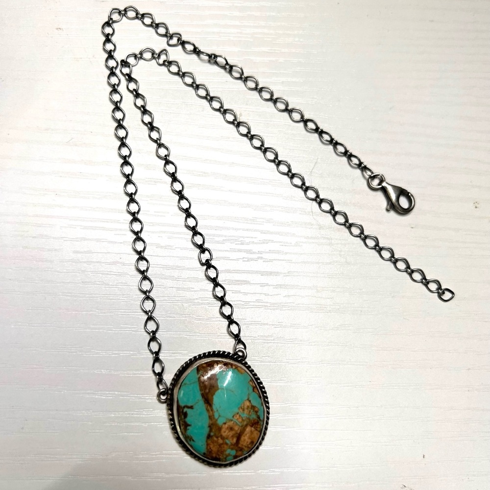 Genuine Turquoise Golden Hill Pendant